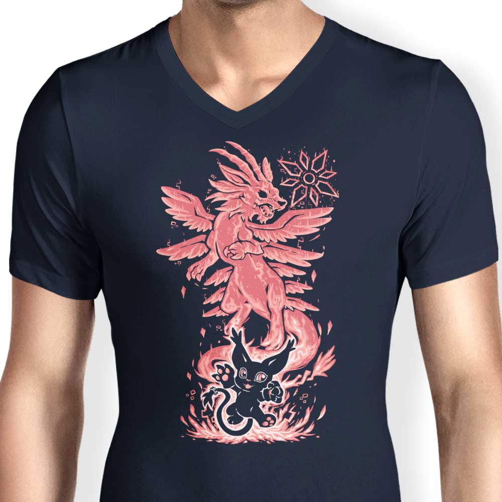 TechraNova Digital Light Within Men's V-Neck T-Shirt