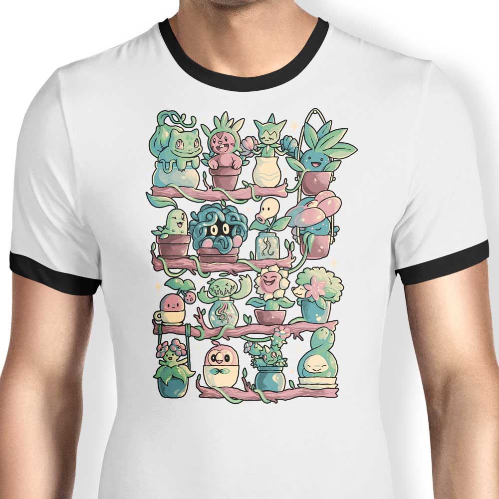Ringer Style T-Shirt with Grass Shelf Design