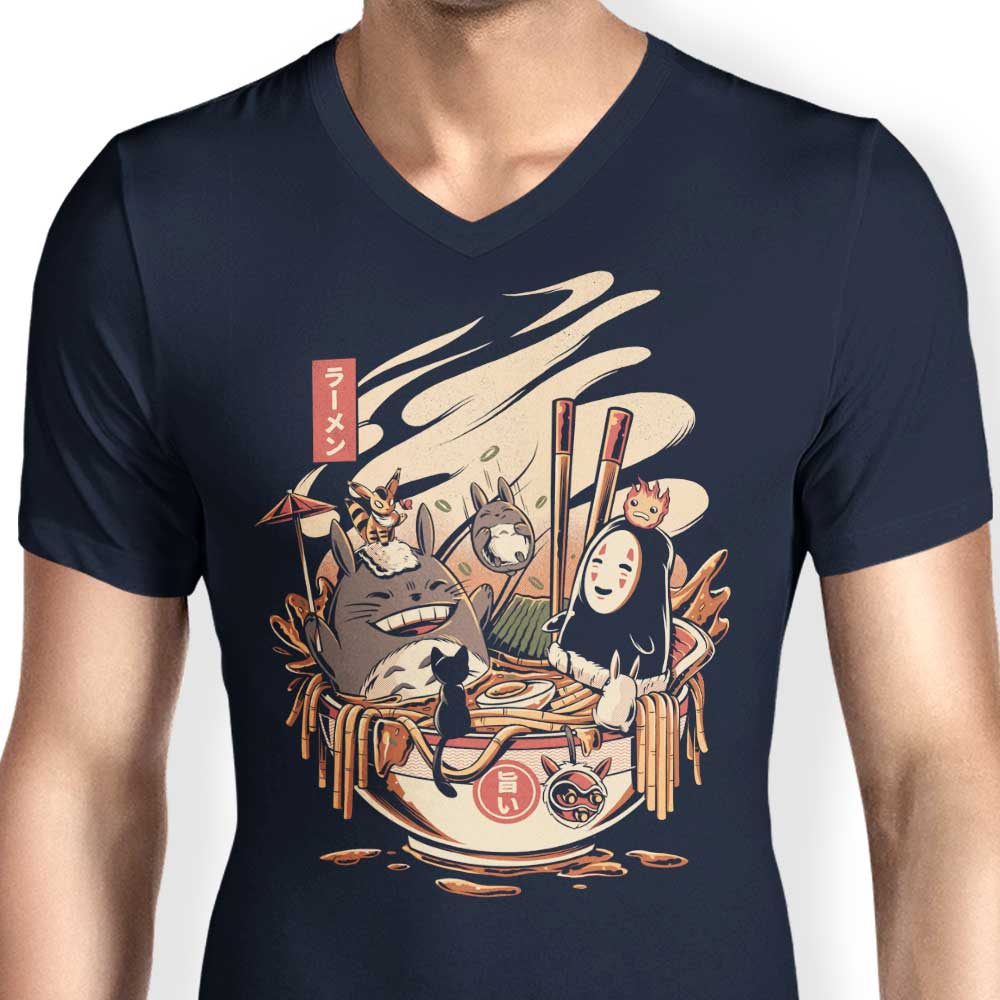 Cool Men's V-Neck T-Shirt for Ramen Pool Party