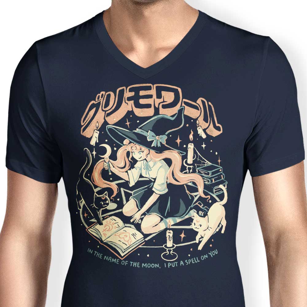 Men's Stylish V-Neck T-Shirt Inspired by Moon Witch