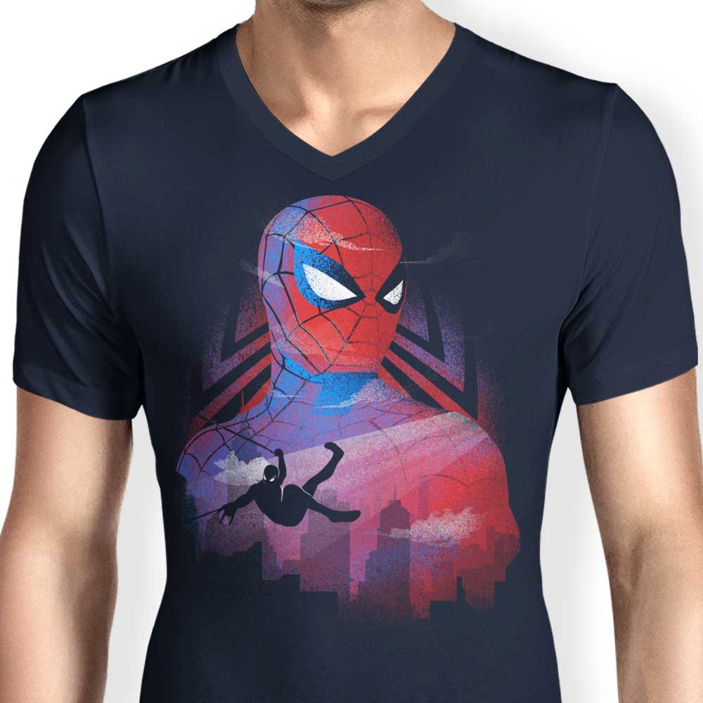 Men's V-Neck T-Shirt with the Concept of Great Responsibility