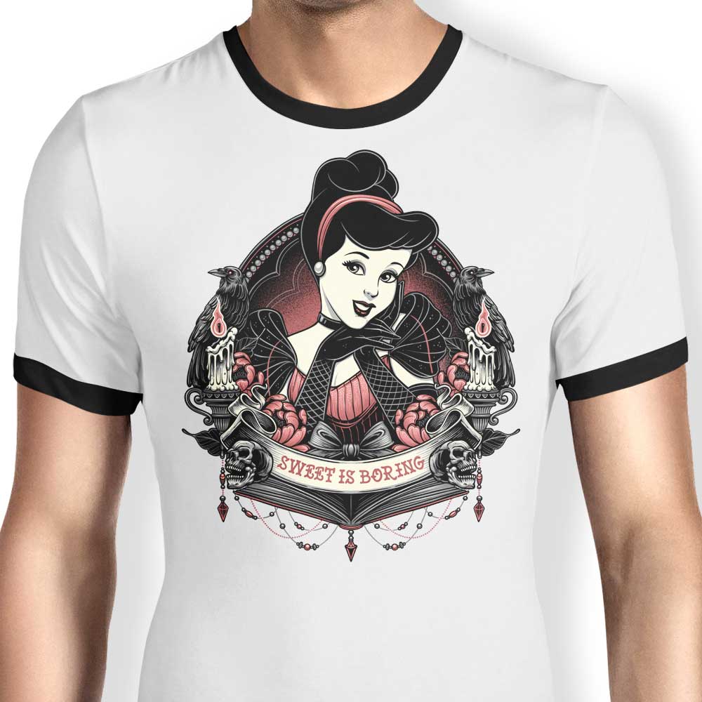 Glitchygorilla's Unusual 'Sweet is Boring' Ringer Style T-Shirt