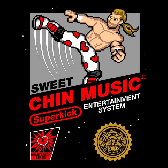 Men's Stylish V-Neck T-Shirt with 'Sweet Chin Music' Design