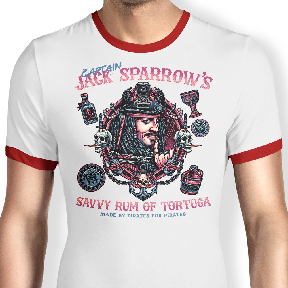 Stylish Savvy Rum Branded Ringer T-Shirt for Trendy Wear