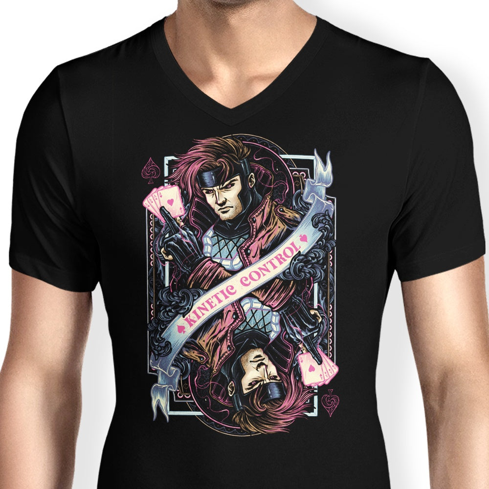 Men's Glitchygorilla Kinetic Control V-Neck T-Shirt
