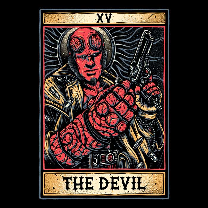 XV: The Devil - Ringer Style Graphic T-Shirt