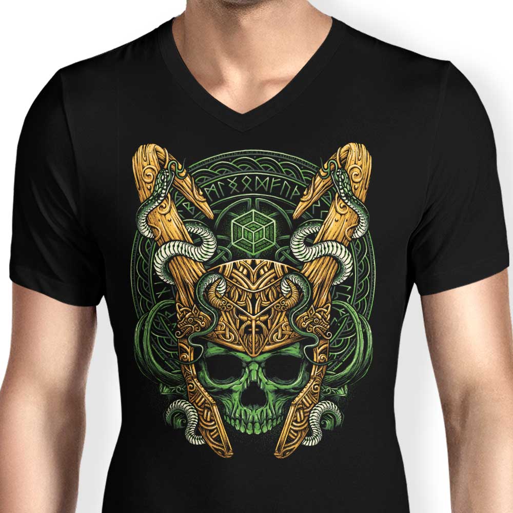 Men's V-Neck T-Shirt - A Blend of Mischief and Madness