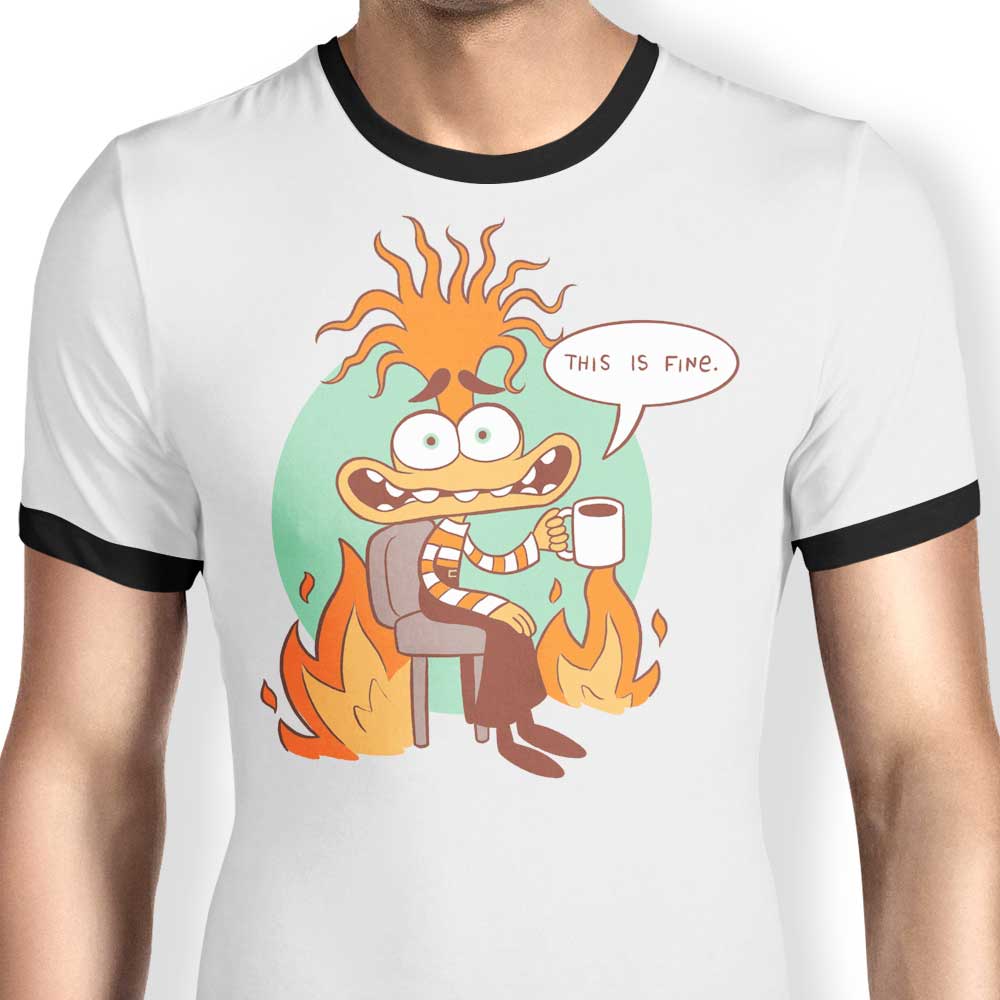 Paula Garcia's 'Anxiety is Fine' Stylish Ringer T - Shirt for Fashion Lovers