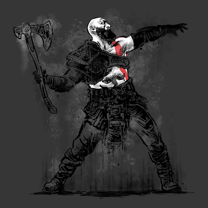 Zascanauta Men's God Throwing Axe T-Shirts in Various Sizes