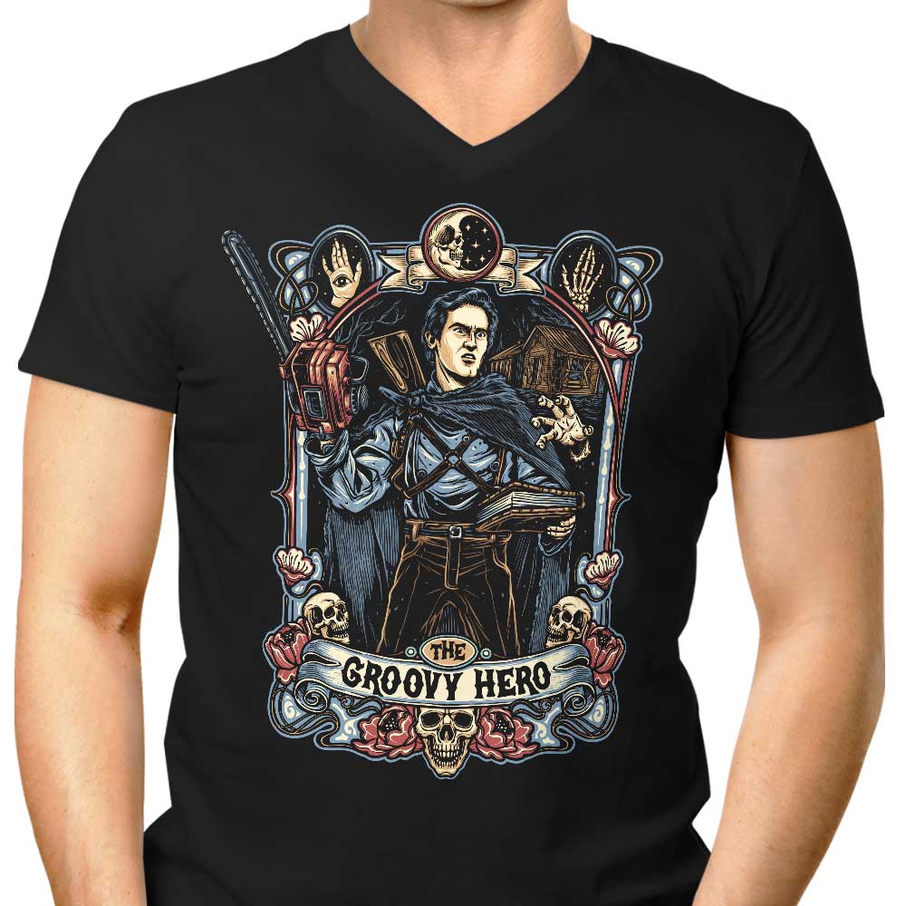 The Awesome Groovy Hero - Men's V-Neck T-Shirt