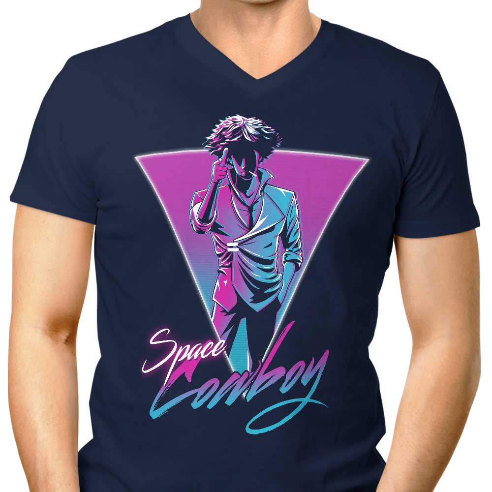 Stylish Men's Neon V-Neck Cowboy Top