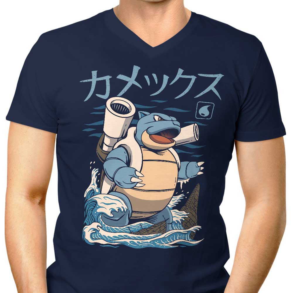 Men's V-Neck Water Kaiju Graphic T-Shirt