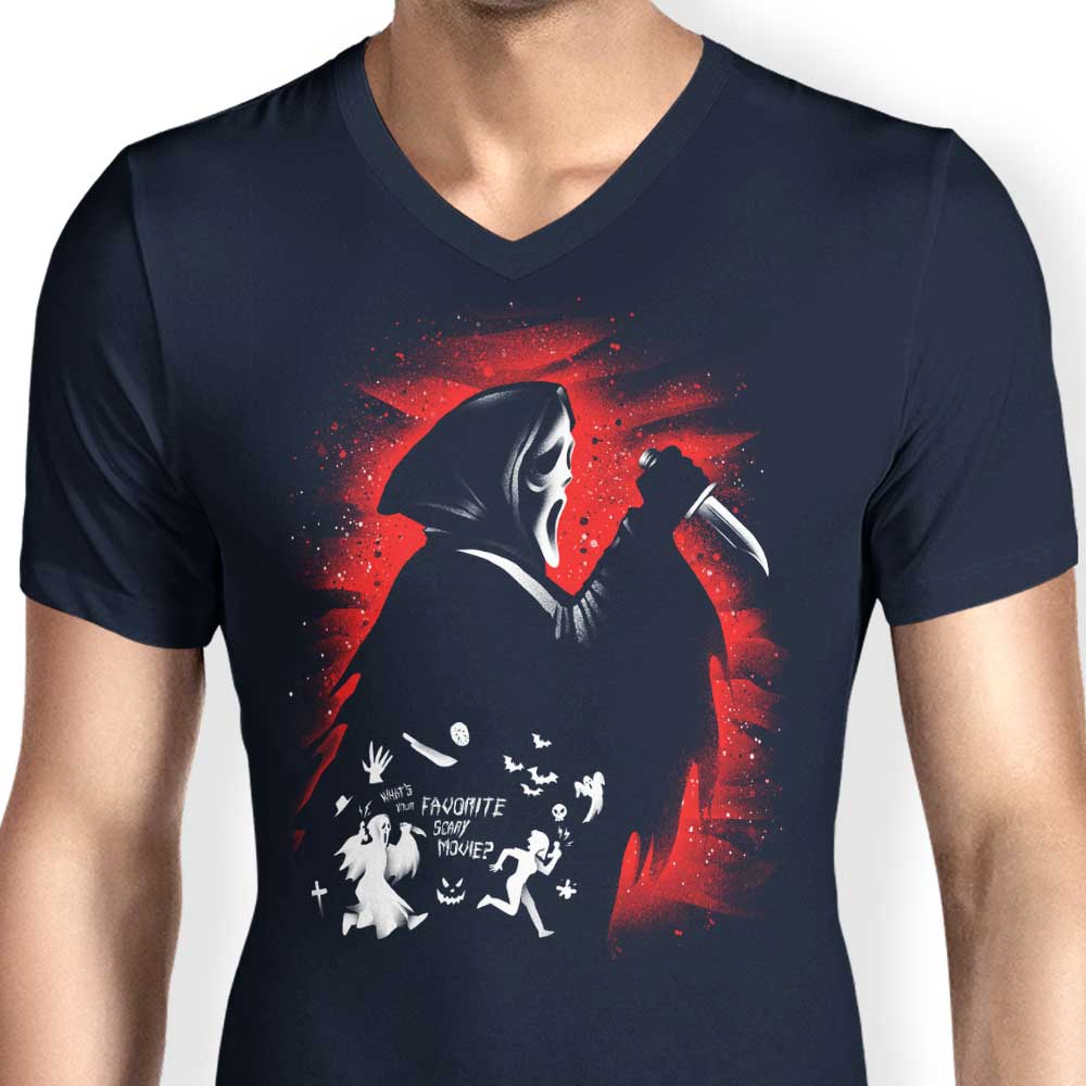 Men's Ghost Face Inspired V-Neck T-Shirt
