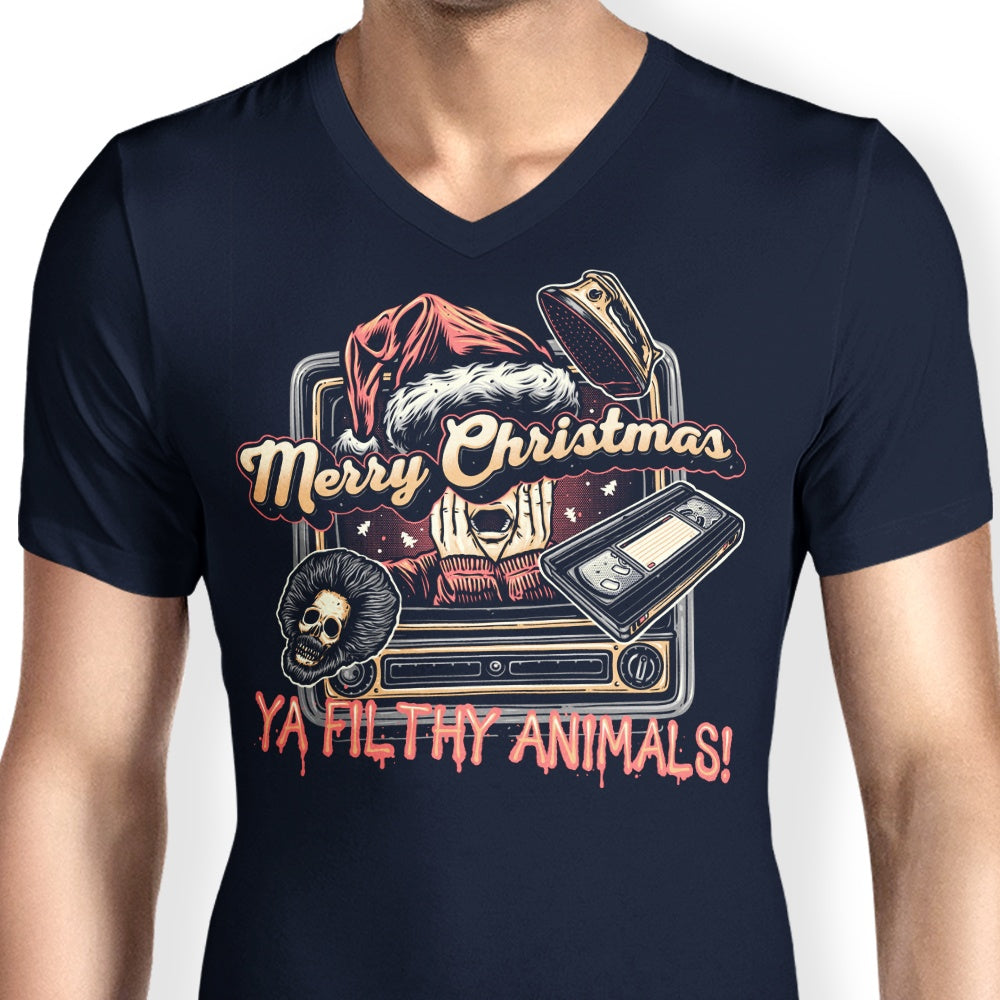 Men's V-Neck T-Shirt - Ya Filthy Animals Collection