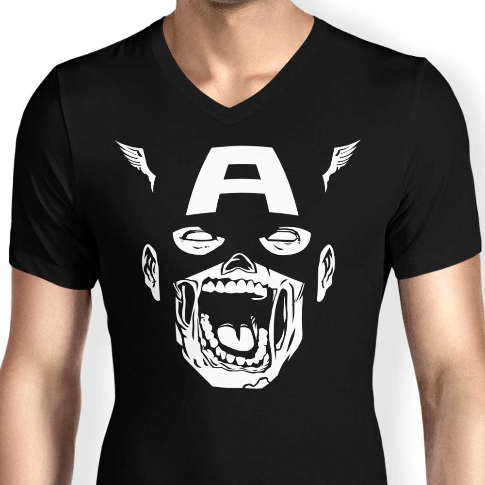 Men's Stylish V-Neck Zombie Captain T-Shirt