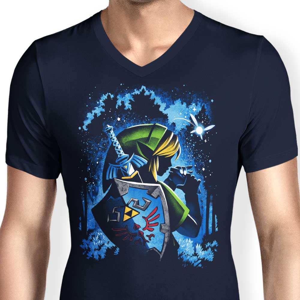 Alemaglia's Men's Stylish V-Neck Ocarina Hero T-Shirt