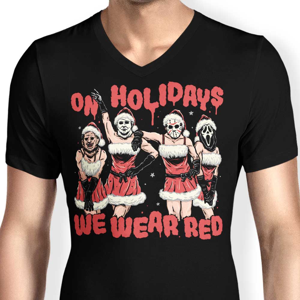Stylish Men's Red V-Neck by Momma Gorilla