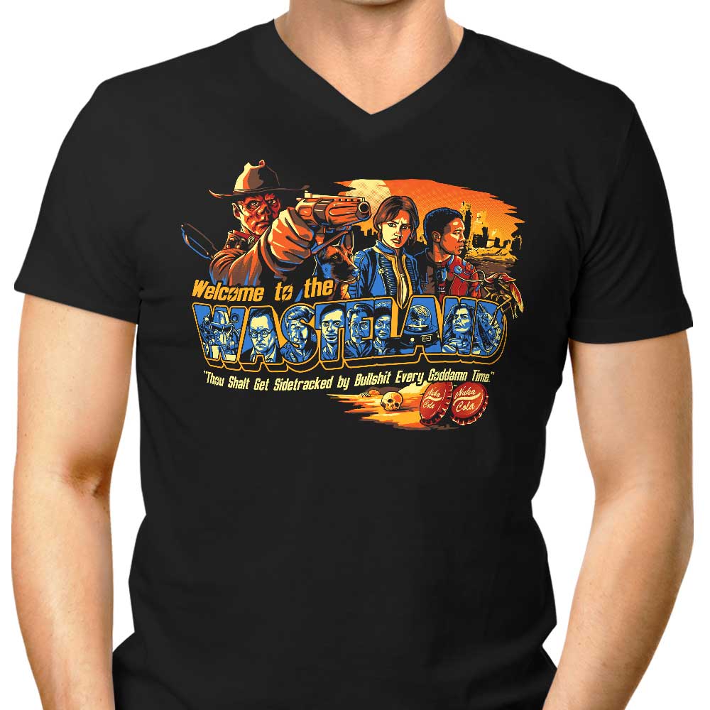 Men's Stylish V-Neck T-Shirt: Welcome to the Wasteland