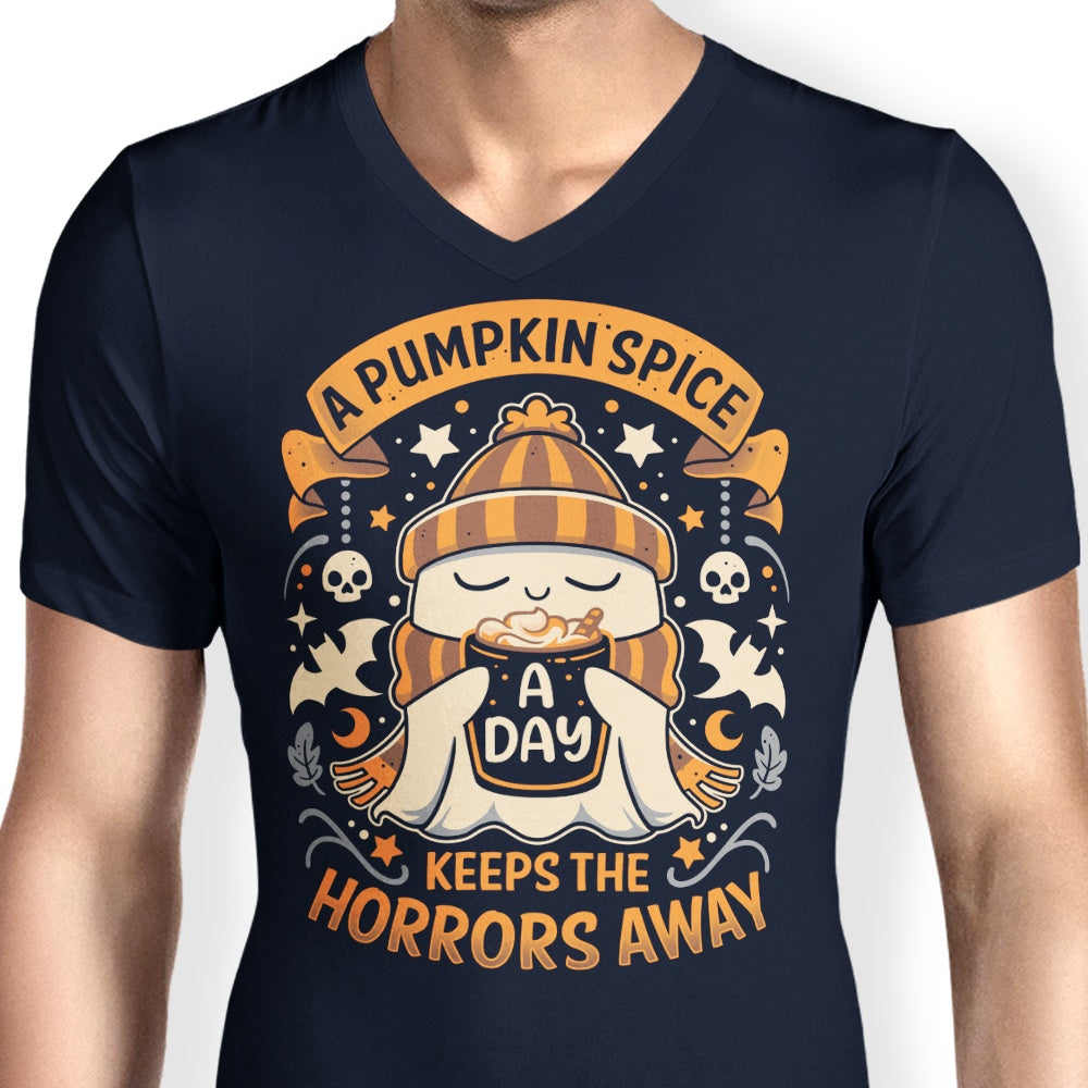 Men's Daily V-Neck T-Shirt with Pumpkin Spice Flavor