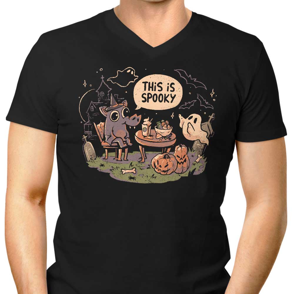 Eerie Design - Men's V-Neck Spooky T-Shirt