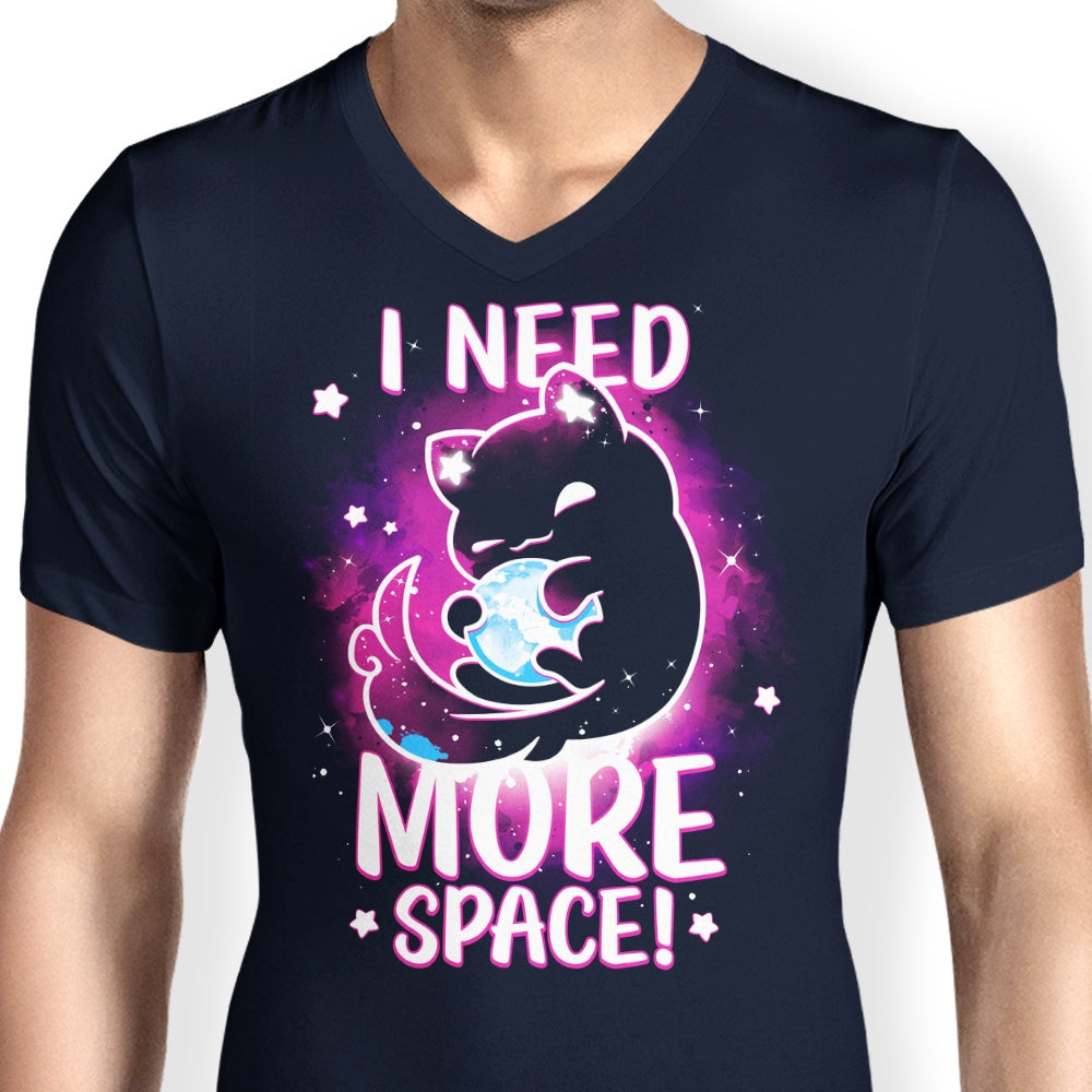 Men's V-Neck T-Shirt with the Never Enough Space Design