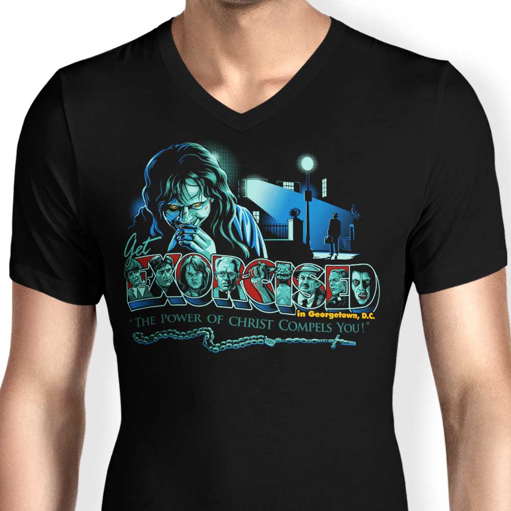 GoodIdeaRyan Men's Stylish V-Neck 'Get Exorcised' T-Shirt