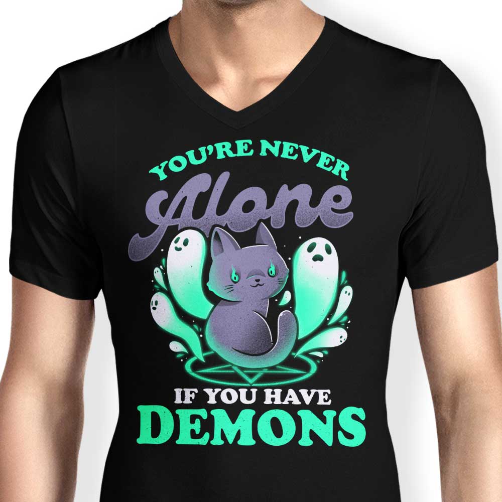 Men's Stylish V-Neck T-Shirt - 'Me and My Demons'