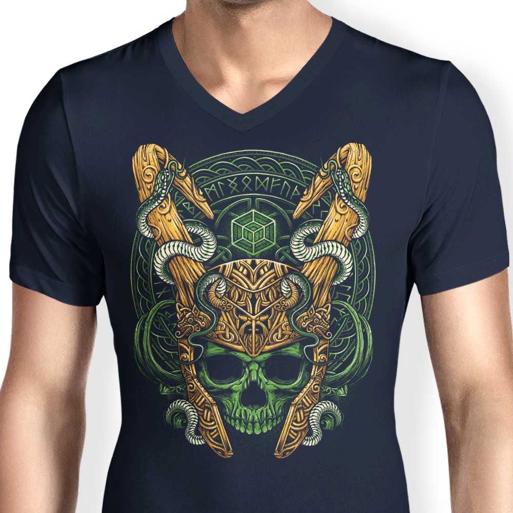 Men's V-Neck T-Shirt - A Blend of Mischief and Madness