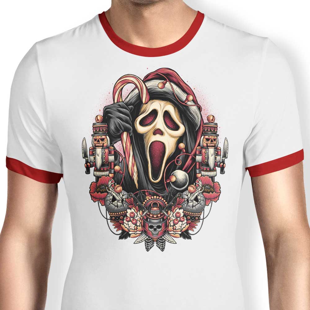 Festive Holidays at Woodsboro-themed Ringer Style T-Shirt
