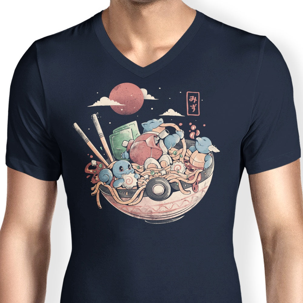 Men's Stylish V-Neck Water Bowl T-Shirt
