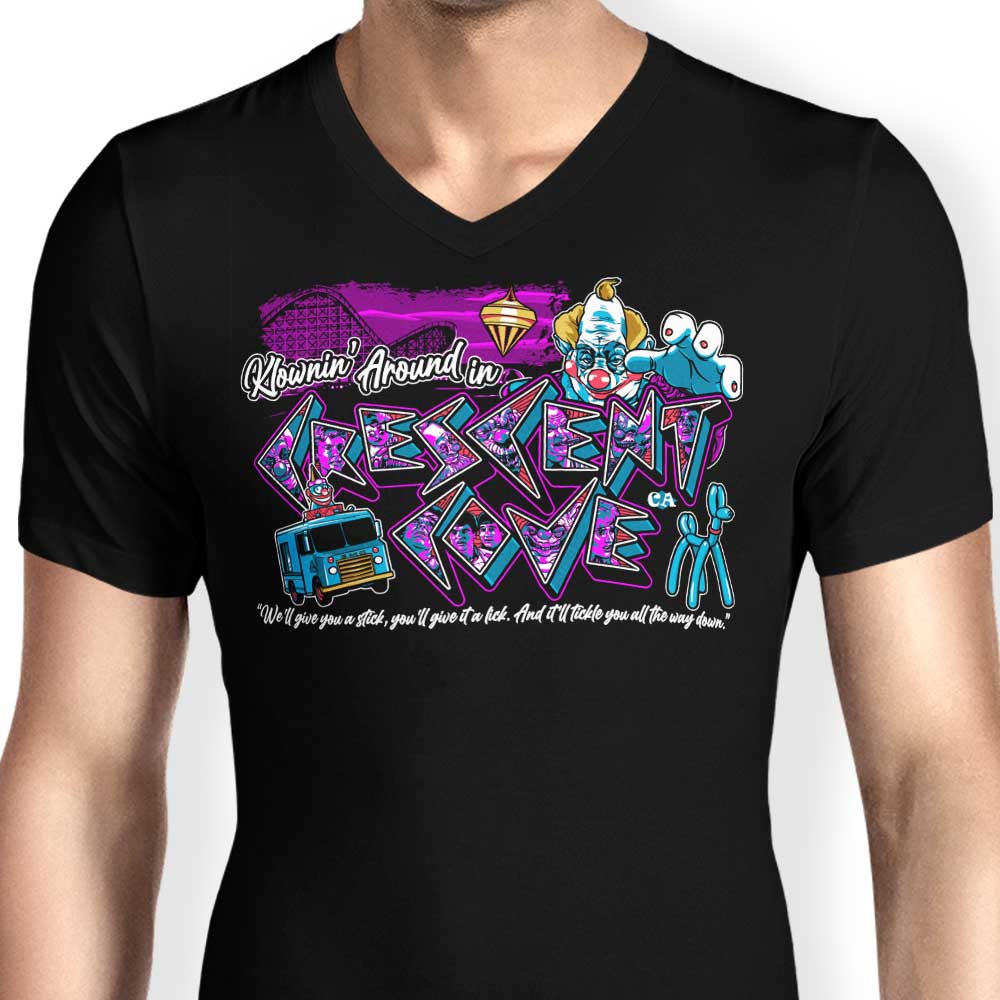 Men's V-Neck T-Shirt - Having Fun like a Clown