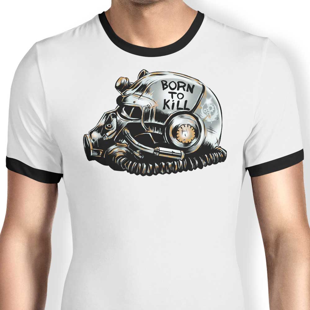 Timeless 'War Face' Design - Stylish Ringer T-Shirt