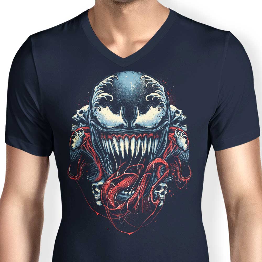 Men's Stylish V-Neck T-Shirt - 'Let the Devil In'