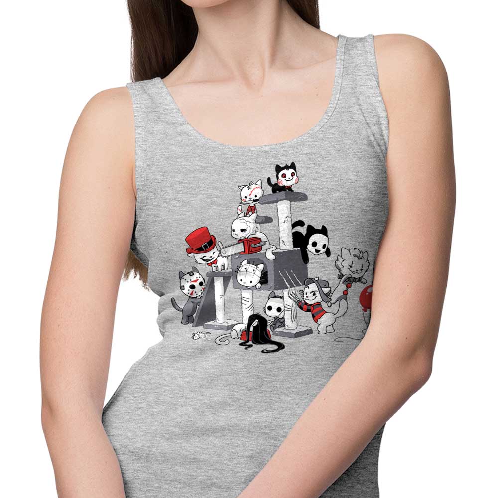 Spooky Horror Cats Design Tank Top for Men and Women