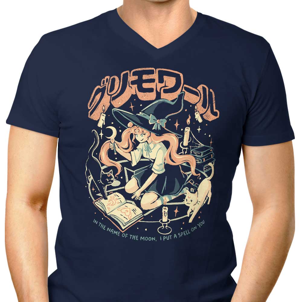Men's Stylish V-Neck T-Shirt Inspired by Moon Witch