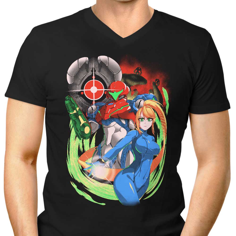 Men's V-Neck T-Shirt - 'Enemy in the Night' by Coinbox Tees