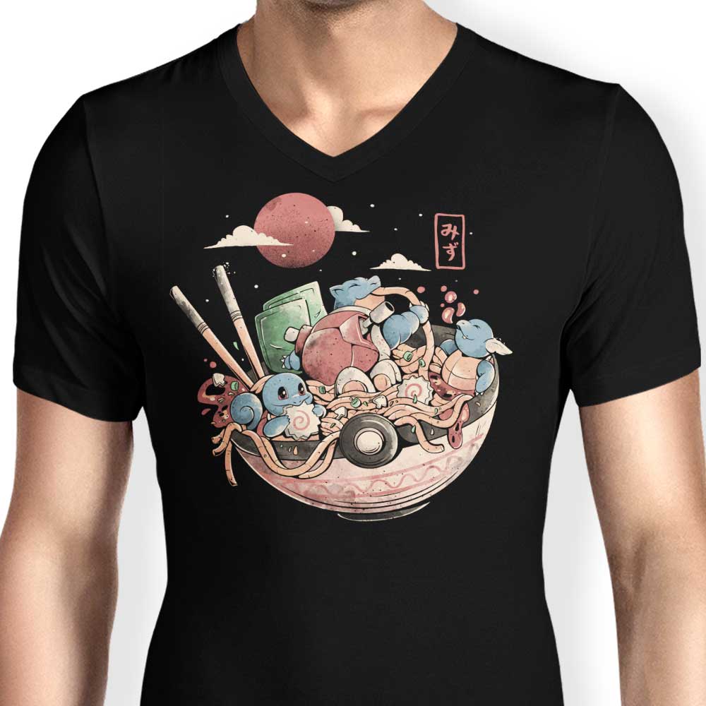 Men's Stylish V-Neck Water Bowl T-Shirt