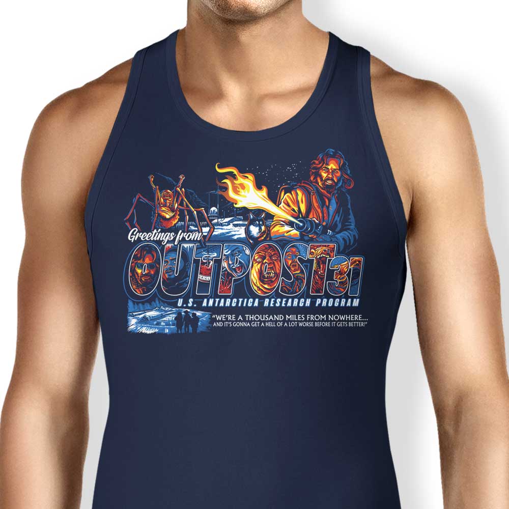 Greetings from Outpost 31 - Stylish Men's and Women's Tank Tops