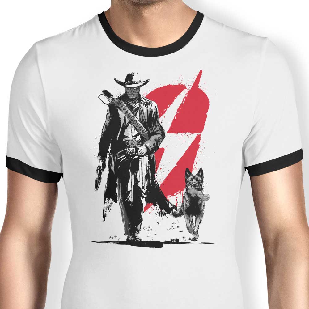 Lone Ghoul and Cub Design - Stylish Ringer T-Shirt for Fashion Lovers