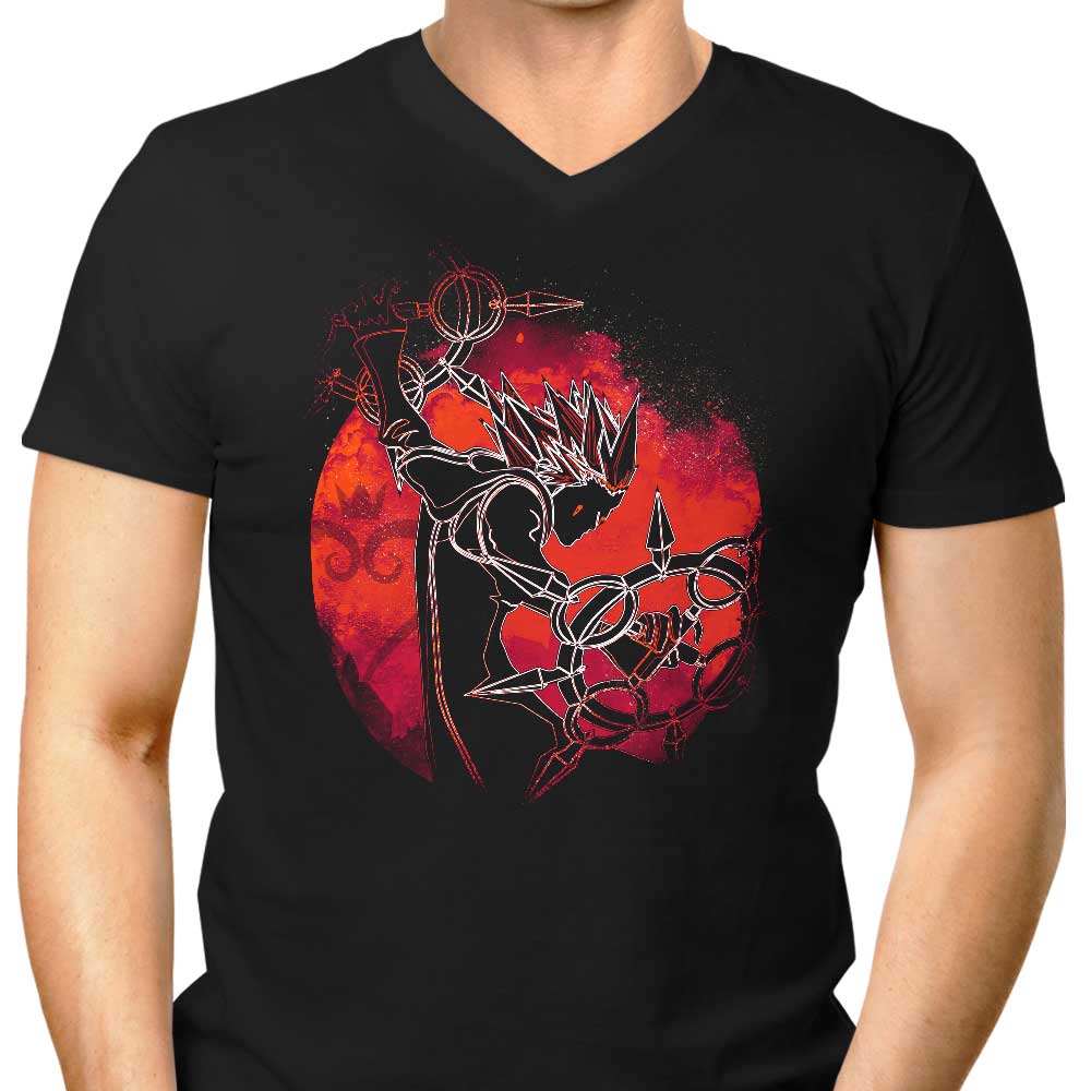 Men's V-Neck T-Shirt Featuring the Enchanting Dancing Flames Orb Design