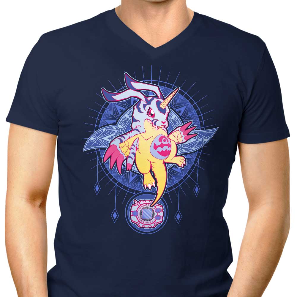 Men's V-Neck T-Shirt - Crest of Friendship Design