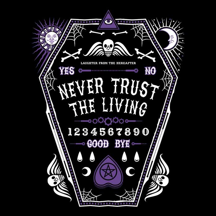 Men's 'Never Trust the Living' Apparel Collection - T-Shirts and Premium T-Shirts