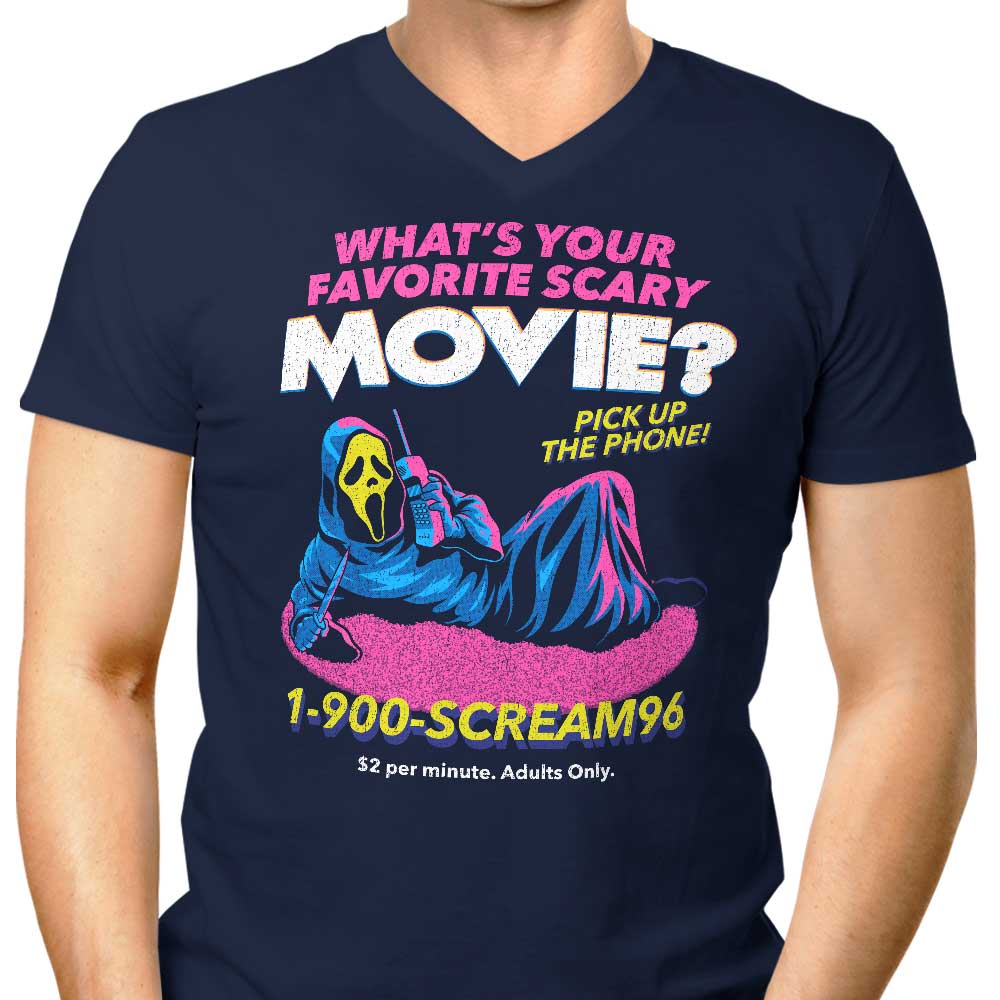 Jorge Tirado Men's Stylish V-Neck '1-900 Scream' Shirt