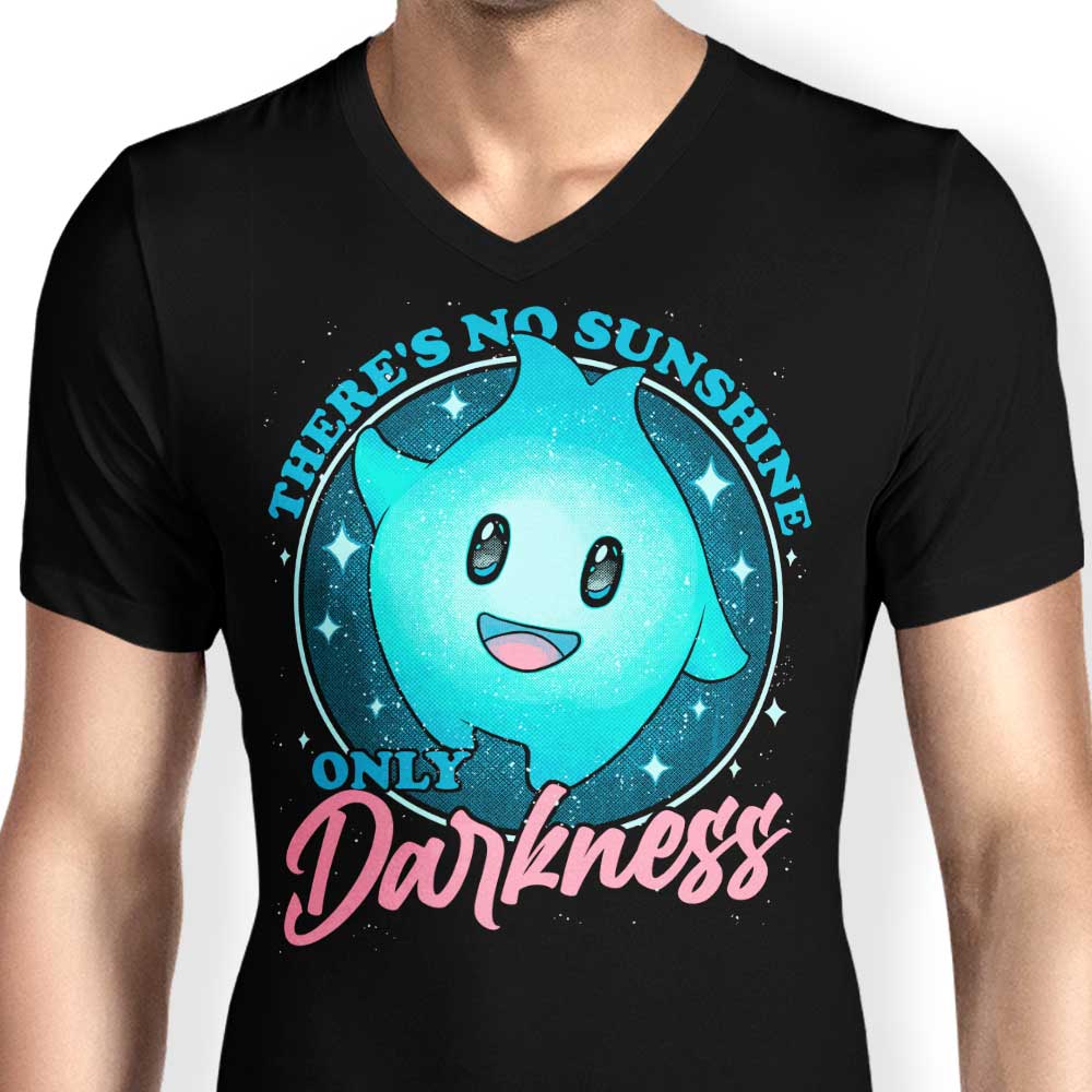 Men's Stylish V-Neck Only Darkness T-Shirt
