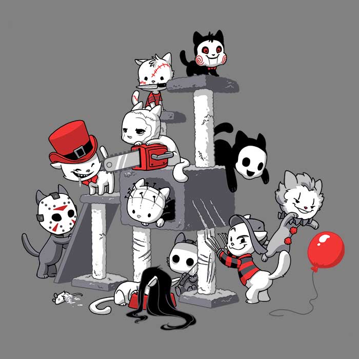 Spooky Horror Cats Design Tank Top for Men and Women