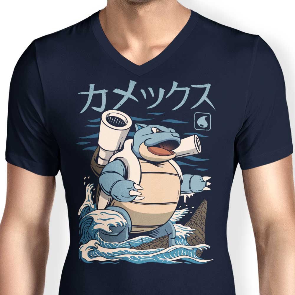 Men's V-Neck Water Kaiju Graphic T-Shirt
