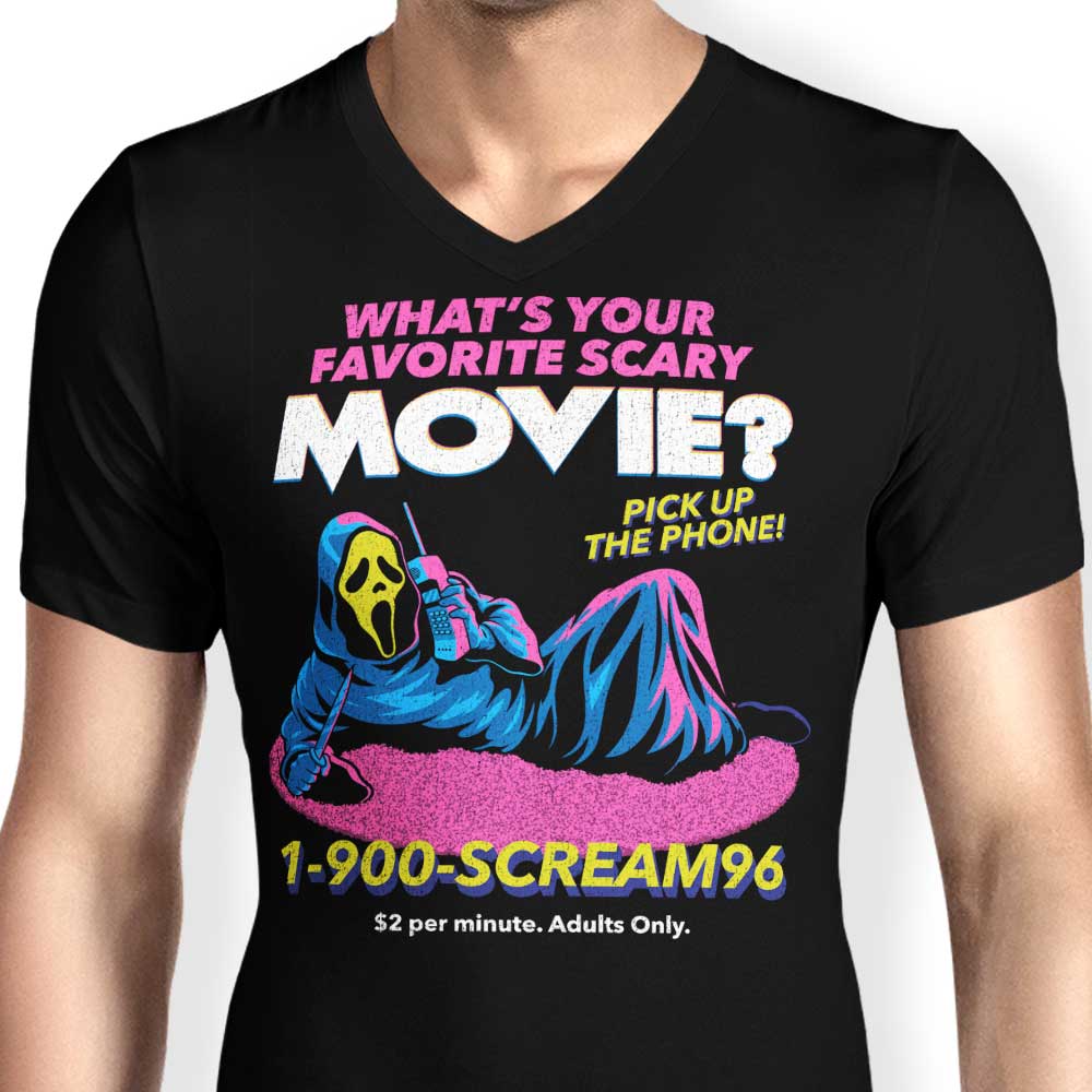 Jorge Tirado Men's Stylish V-Neck '1-900 Scream' Shirt
