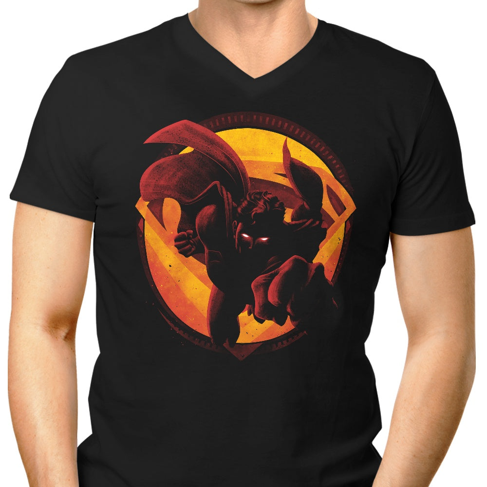 Men's Stylish V-Neck Tee - Soar Into the Sky