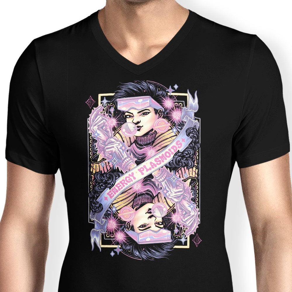 Men's V-Neck Energy Plasma T-Shirts by Glitchygorilla