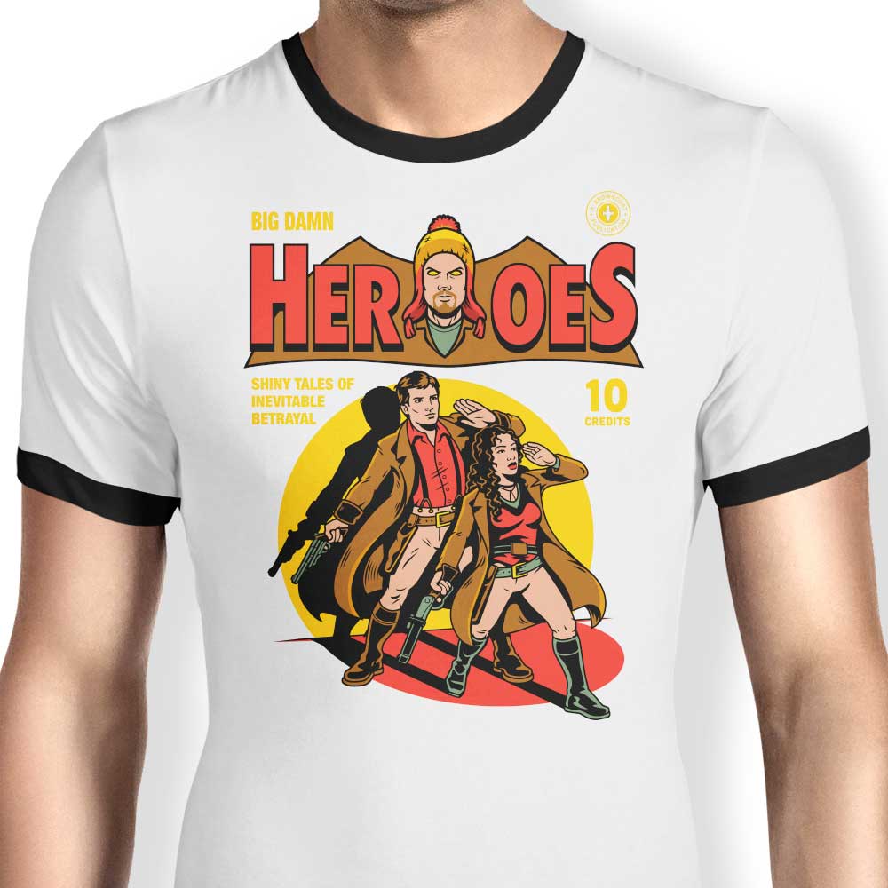 Harebrained Heroes Comic Men's Stylish Ringer T - Shirt S to 4XL